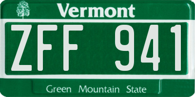 VT license plate ZFF941