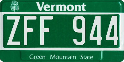 VT license plate ZFF944