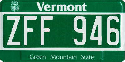 VT license plate ZFF946