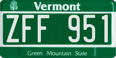 VT license plate ZFF951