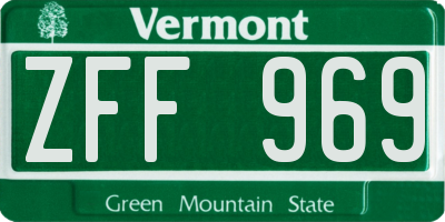 VT license plate ZFF969
