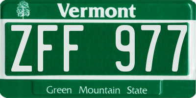 VT license plate ZFF977