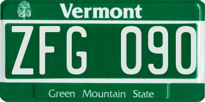 VT license plate ZFG090