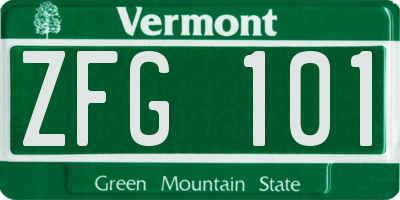 VT license plate ZFG101