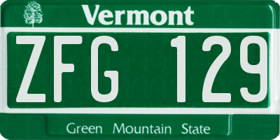 VT license plate ZFG129
