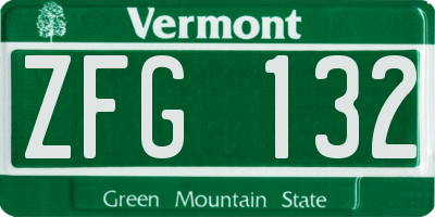 VT license plate ZFG132