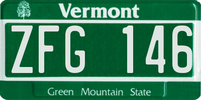 VT license plate ZFG146