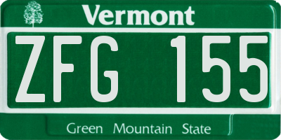 VT license plate ZFG155