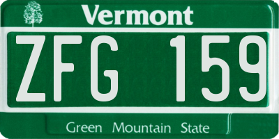 VT license plate ZFG159