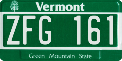 VT license plate ZFG161