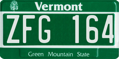 VT license plate ZFG164