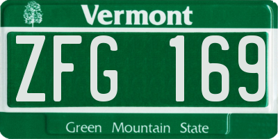 VT license plate ZFG169