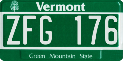 VT license plate ZFG176