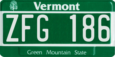 VT license plate ZFG186