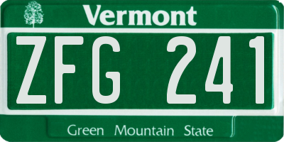 VT license plate ZFG241
