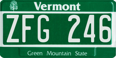 VT license plate ZFG246