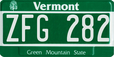 VT license plate ZFG282