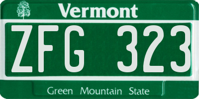 VT license plate ZFG323