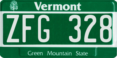 VT license plate ZFG328