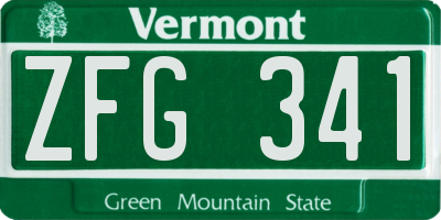 VT license plate ZFG341