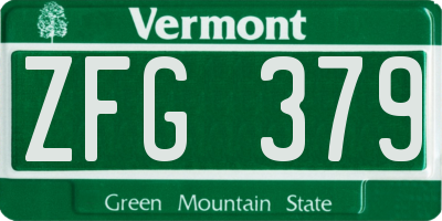 VT license plate ZFG379