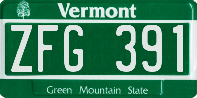 VT license plate ZFG391