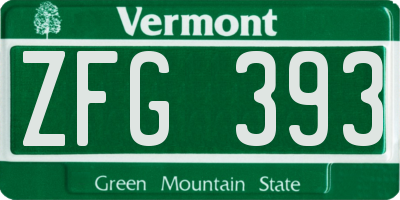 VT license plate ZFG393