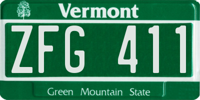 VT license plate ZFG411