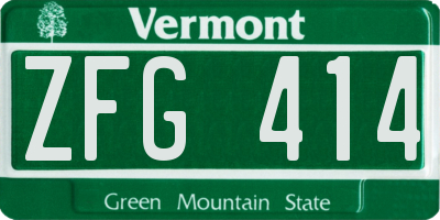 VT license plate ZFG414