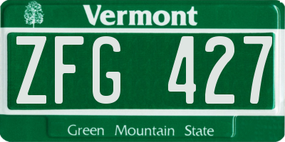 VT license plate ZFG427