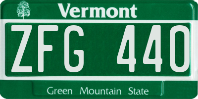 VT license plate ZFG440