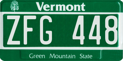 VT license plate ZFG448