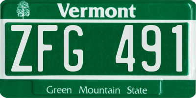 VT license plate ZFG491