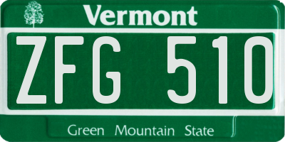 VT license plate ZFG510