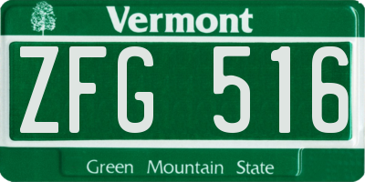 VT license plate ZFG516