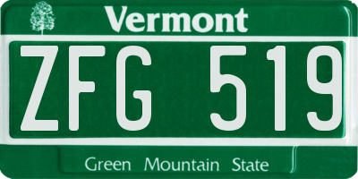 VT license plate ZFG519