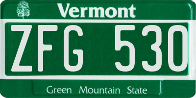 VT license plate ZFG530