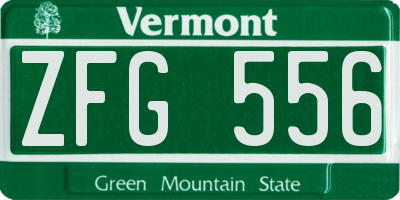 VT license plate ZFG556