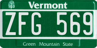 VT license plate ZFG569