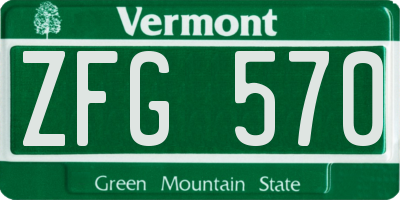 VT license plate ZFG570