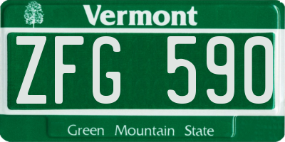 VT license plate ZFG590