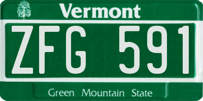 VT license plate ZFG591