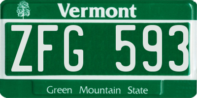 VT license plate ZFG593