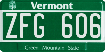 VT license plate ZFG606