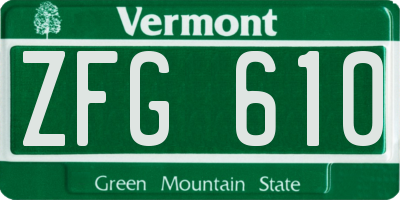 VT license plate ZFG610