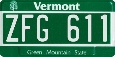 VT license plate ZFG611