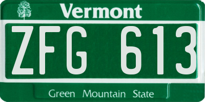 VT license plate ZFG613