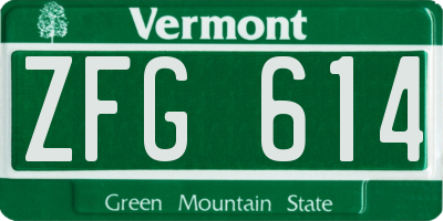 VT license plate ZFG614