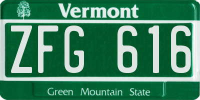 VT license plate ZFG616