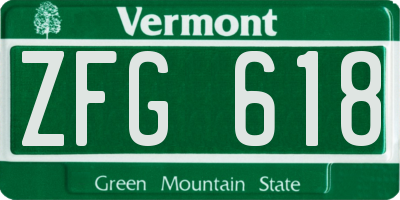 VT license plate ZFG618